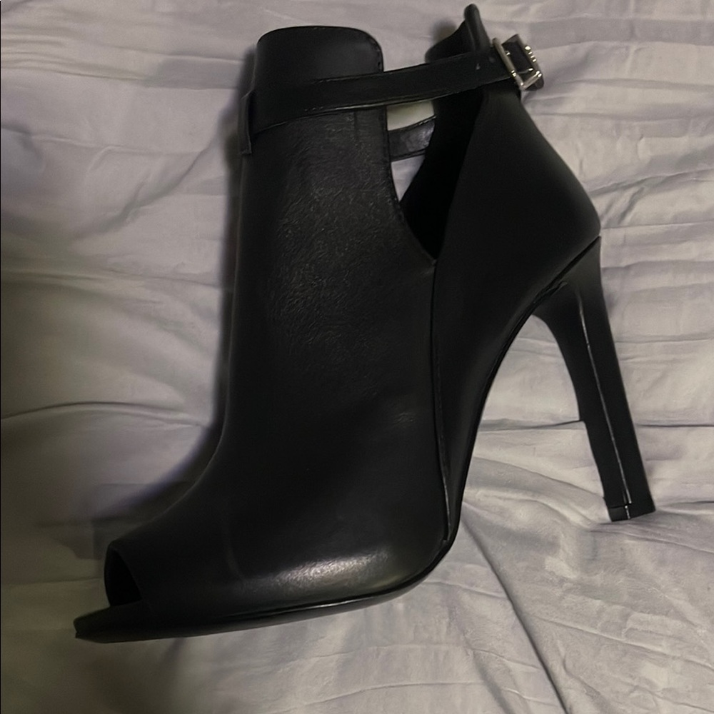 MICHAEL KORS Black Peep Toe Ankle Booties
